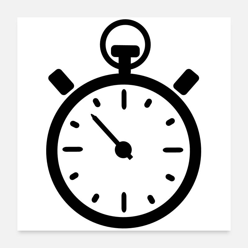 stoppuhr uhr Poster 60x60 cm