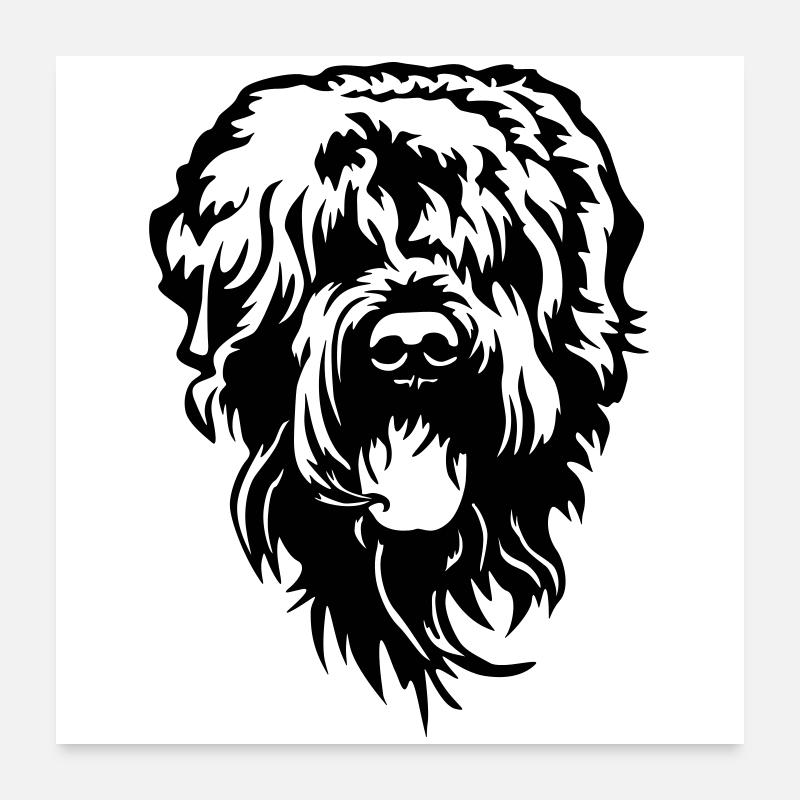 Russian Terrier Head Poster 24" x 24" (60x60 cm)