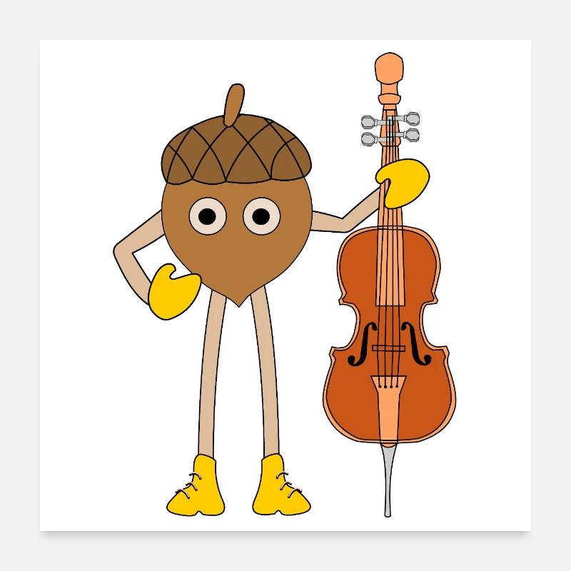 Cello Nut Poster 24" x 24" (60x60 cm)
