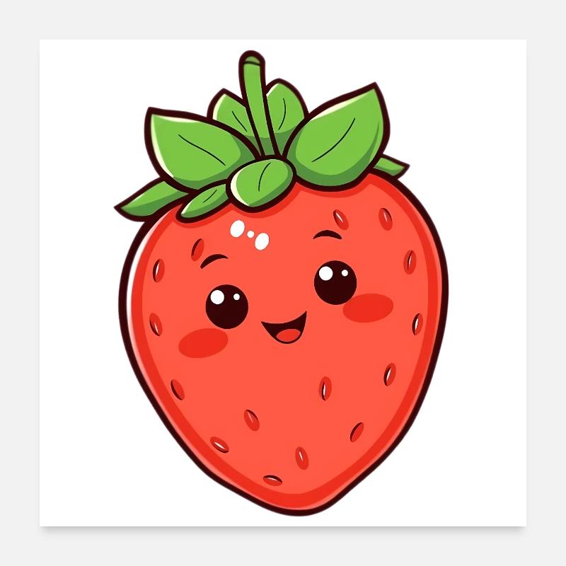 Erdbeere Poster 60x60 cm