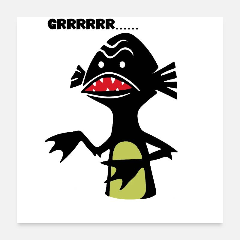 Water Monster Poster 24" x 24" (60x60 cm)