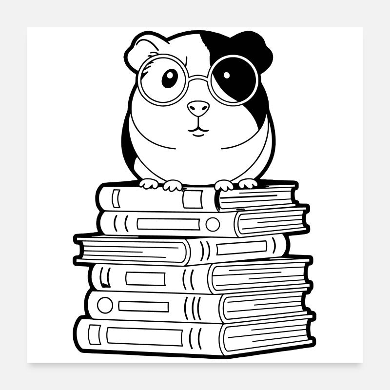 Contour des nerds des livres Cobayes Poster 60 x 60 cm