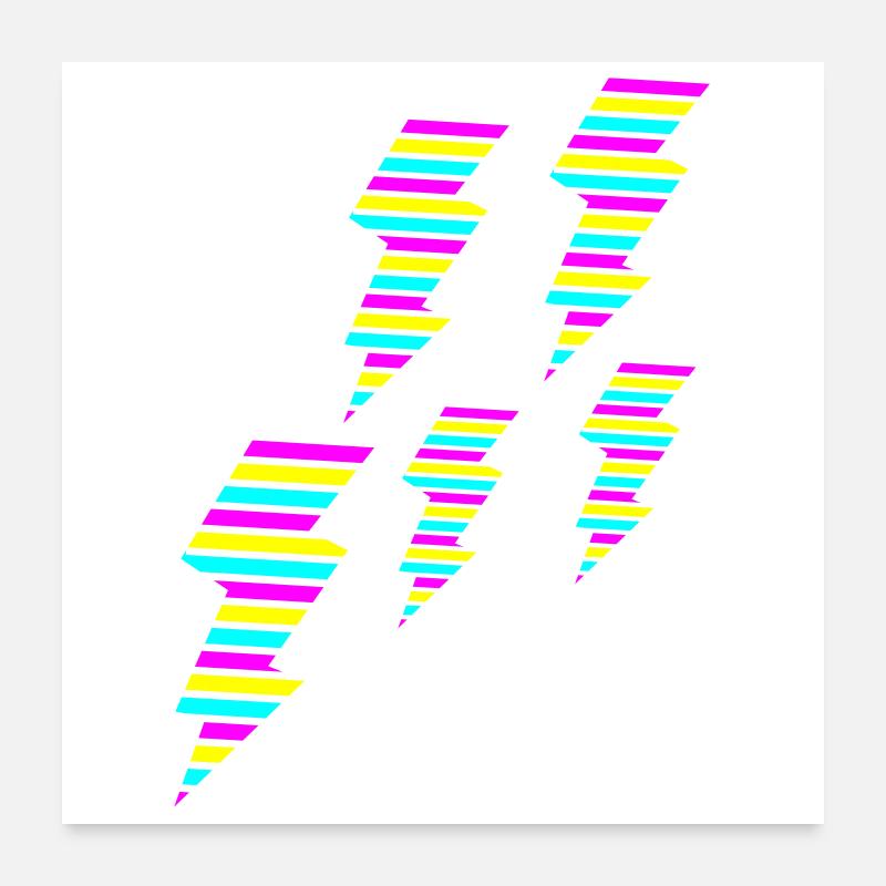 tri color flash blitz electro power Poster 60 x 60 cm