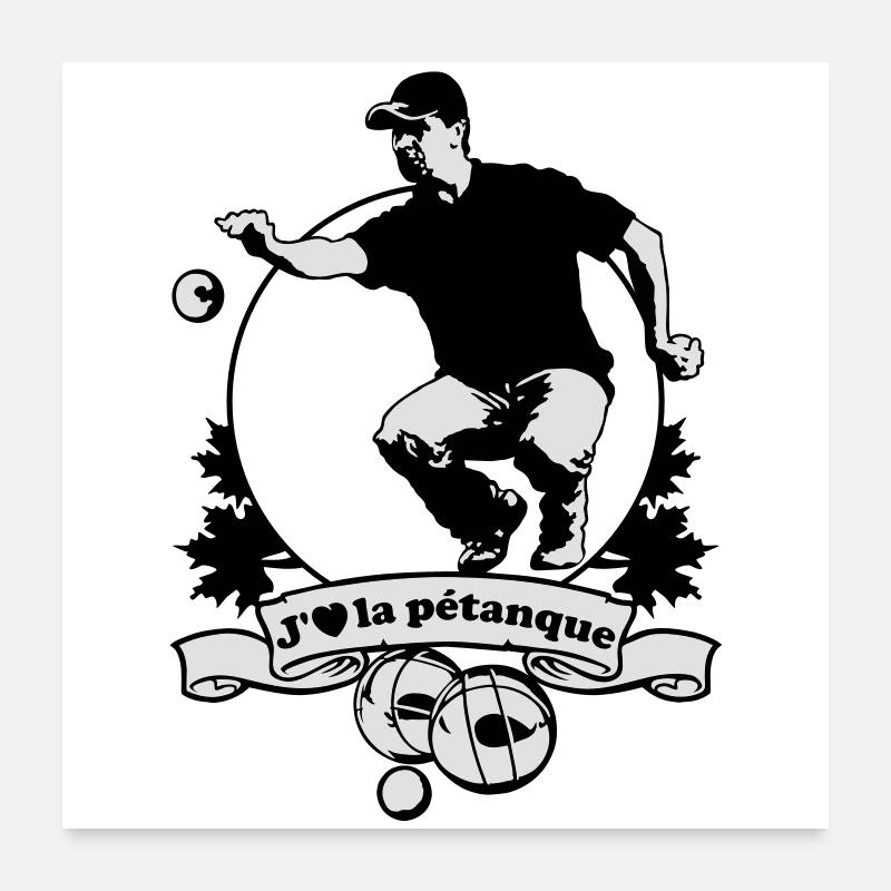 Blason J'aime la pétanque flex Poster 60 x 60 cm