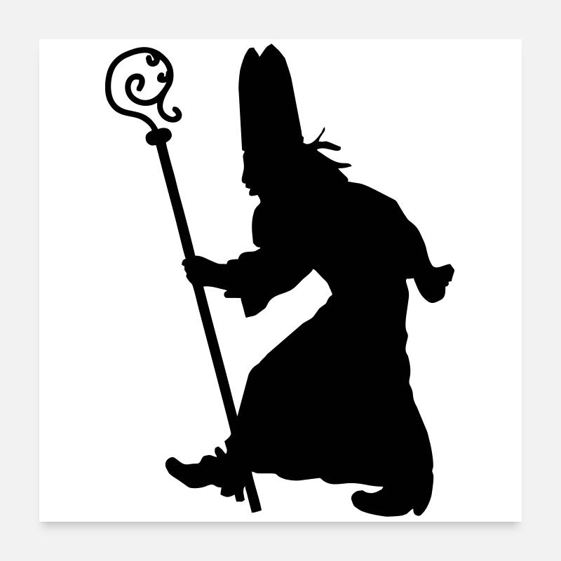 Sinterklaas with staff Poster 24" x 24" (60x60 cm)