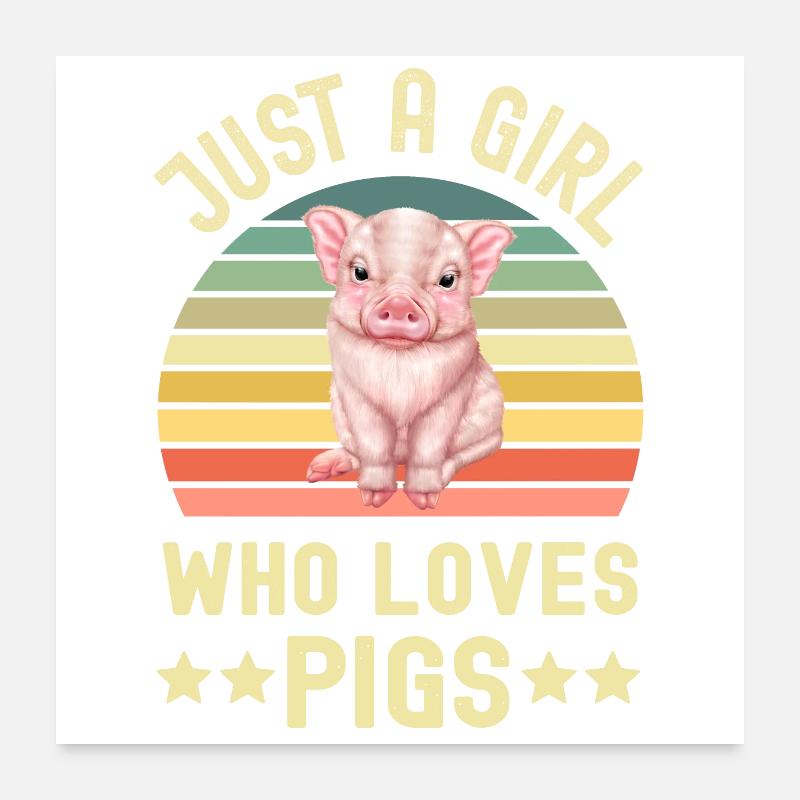 Cochons Cochons - Poster 60 x 60 cm - blanc