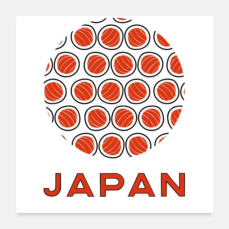 Rising Sushi (dark) Poster 24" x 24" (60x60 cm)