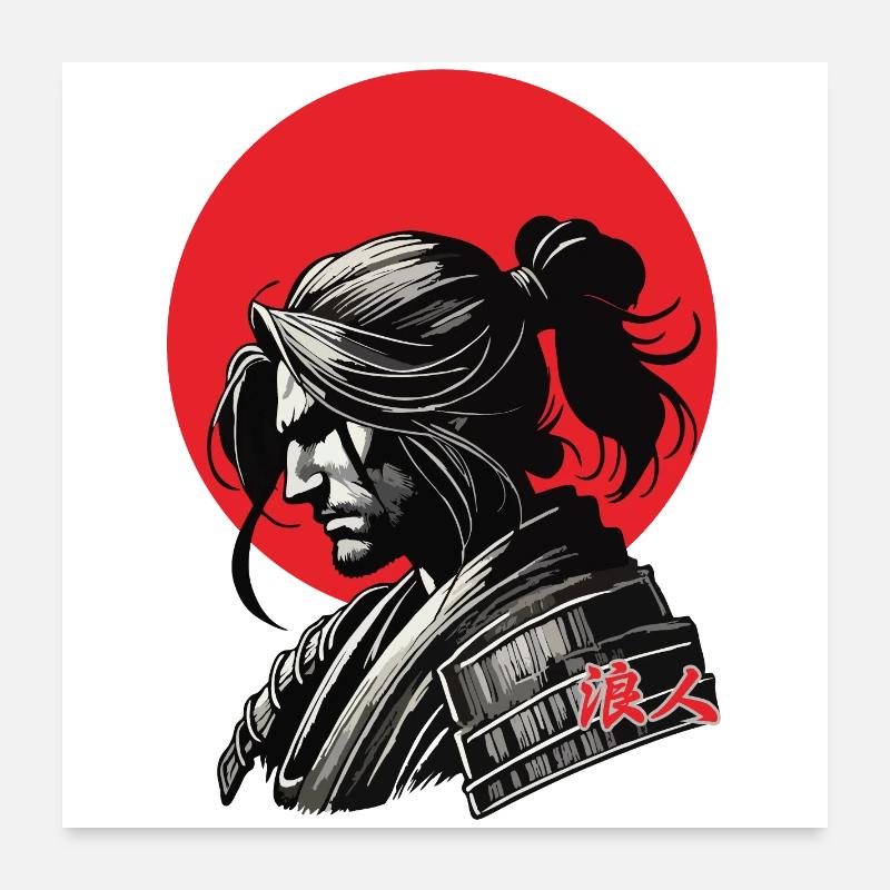 Ronin Krieger Poster 60x60 cm