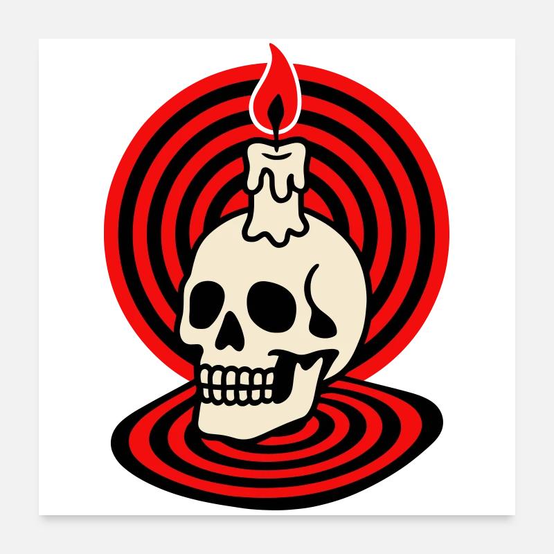 Crâne Hypno Poster 60 x 60 cm