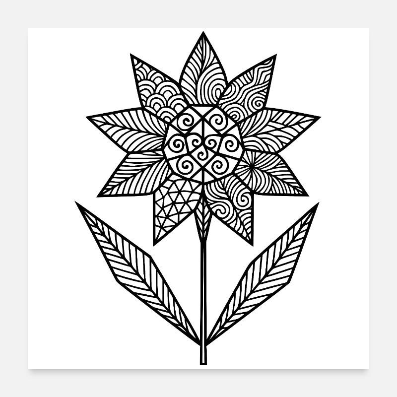 Patterned floral graphic Poster 24" x 24" (60x60 cm)