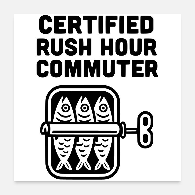 Rush Hour Commuter ÖPNV Poster 60x60 cm