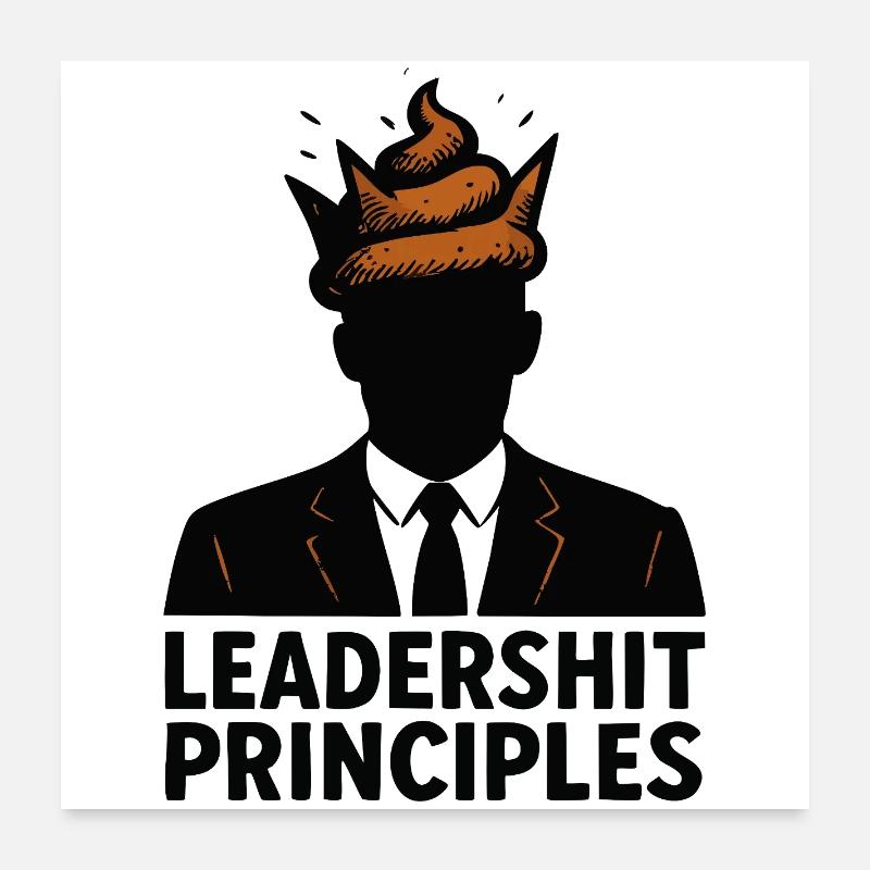 Principes de Leadershit - Poster 60 x 60 cm - blanc