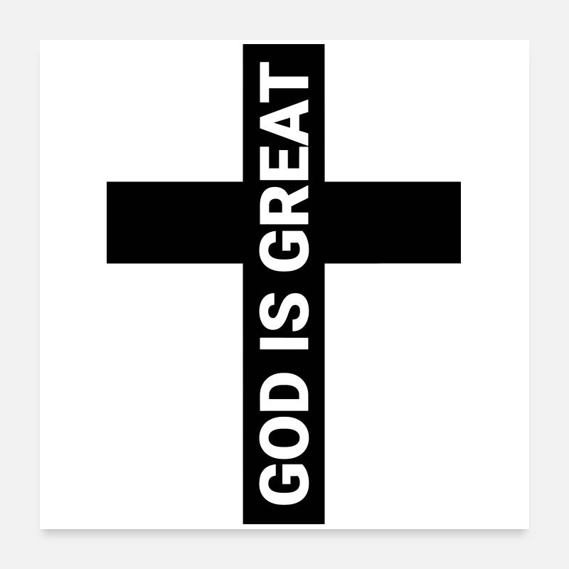 Gott Ist Groß Minimalistischer Druck - Poster 60x60 cm - Weiß