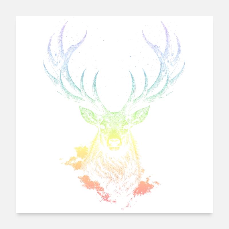 Spectre de la nébuleuse du cerf arc-en-ciel Poster 60 x 60 cm