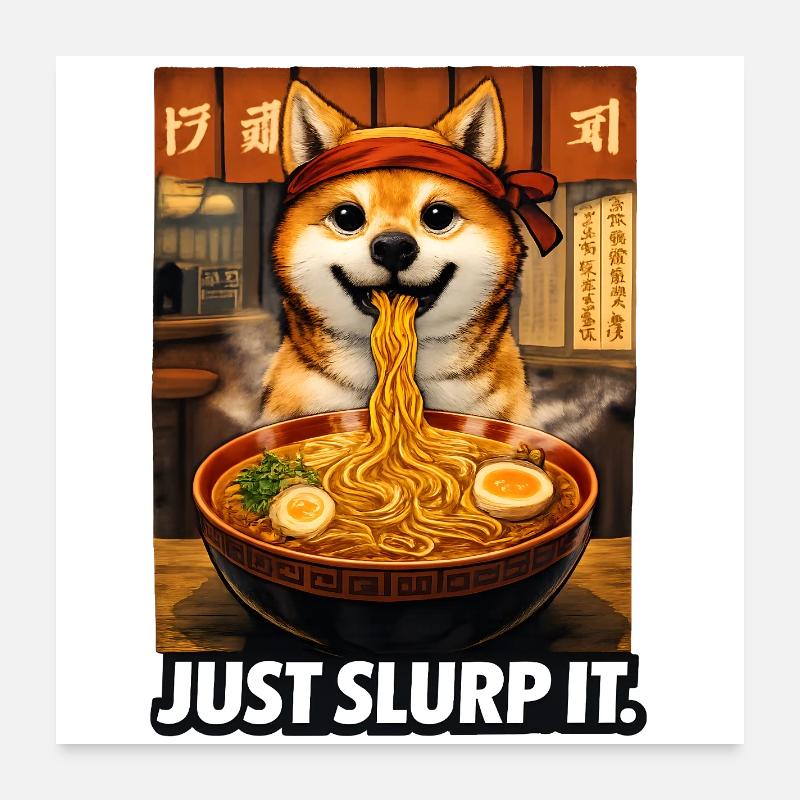 Shiba Ramen, suce juste Poster 60 x 60 cm