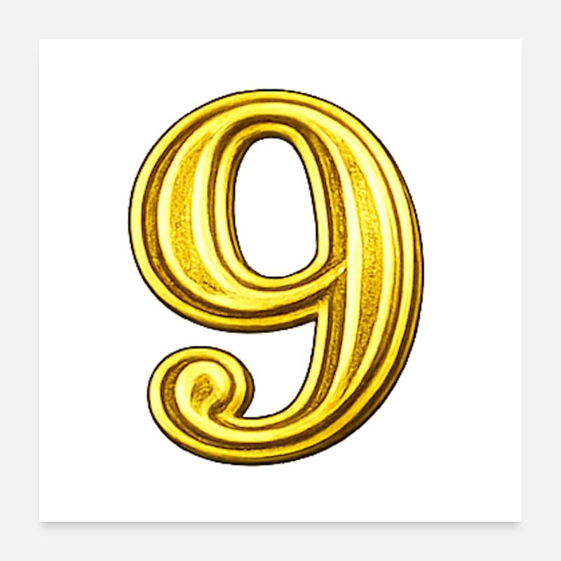 Golden Nine Digit Exquisite Poster 24" x 24" (60x60 cm)