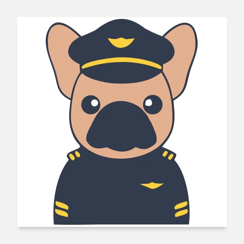 Uniforme de commandant pilote français Poster 60 x 60 cm