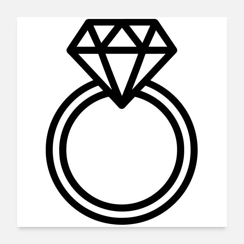 wedding ring, Poster 24" x 24" (60x60 cm)