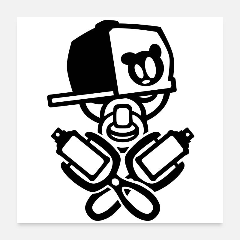 bébé graffiti Poster 60 x 60 cm