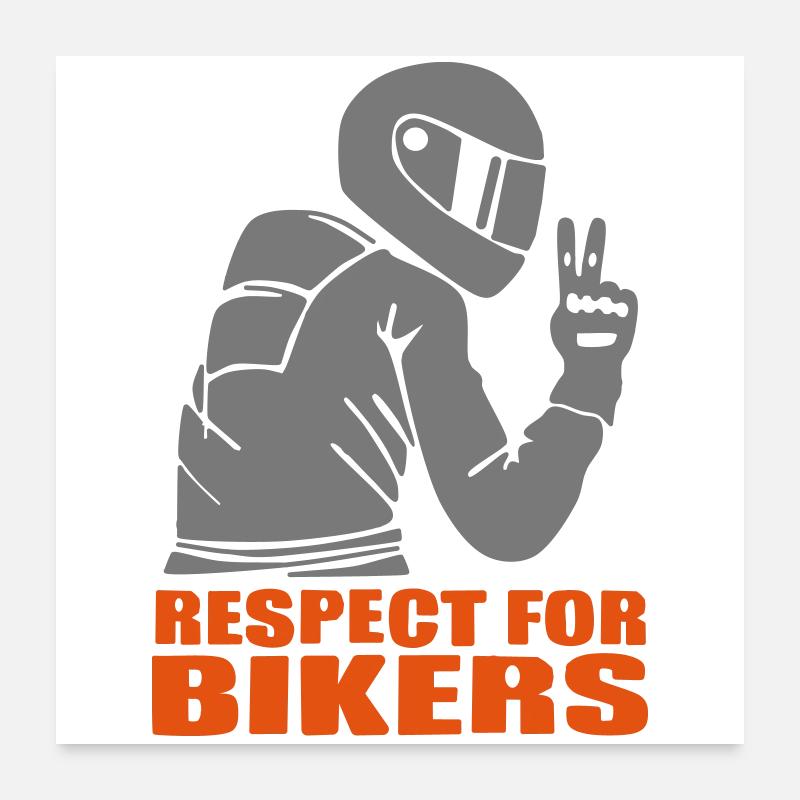 Respect bikers Poster 24" x 24" (60x60 cm)