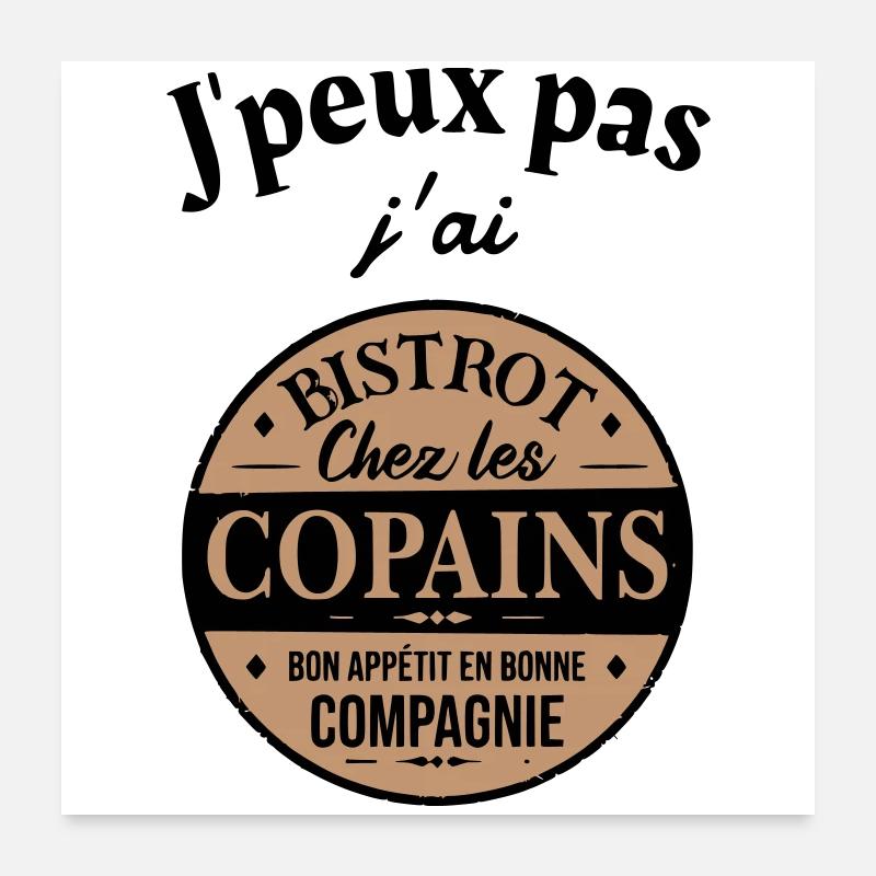 Ich kann nicht Bistrot Poster 60x60 cm
