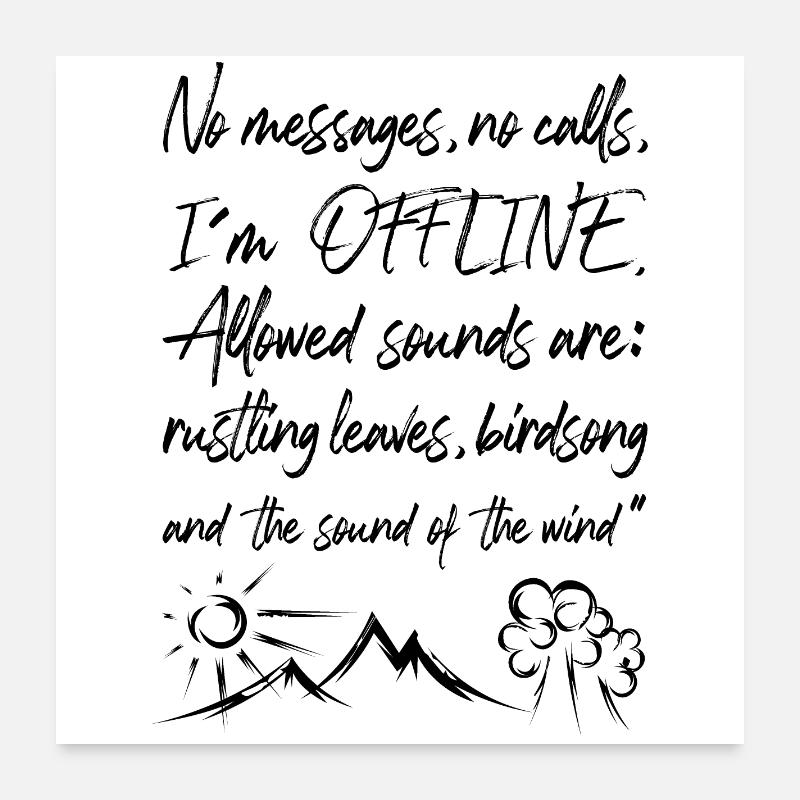 hors ligne nature graffiti temps mort forêt arbre montagne logo Poster 60 x 60 cm