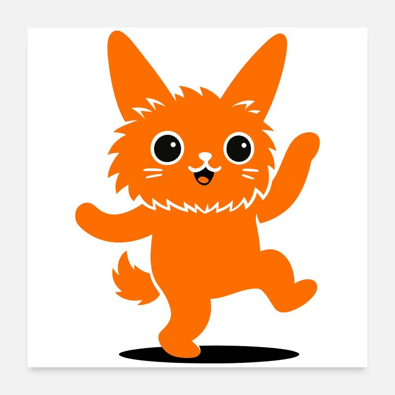 Personnage animal drôle avec de grands yeux Poster 60 x 60 cm