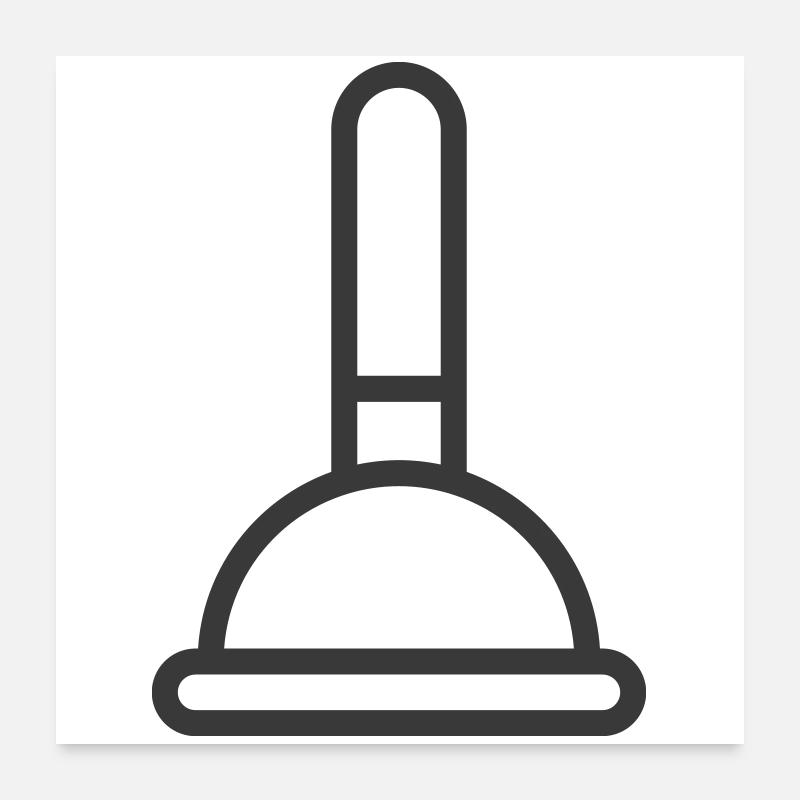 Plunger Icon Poster 24" x 24" (60x60 cm)