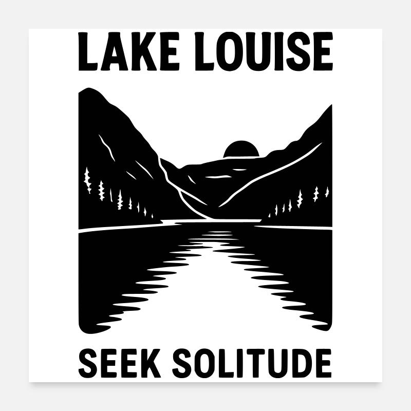 Silhouette du lac Louise Poster 60 x 60 cm