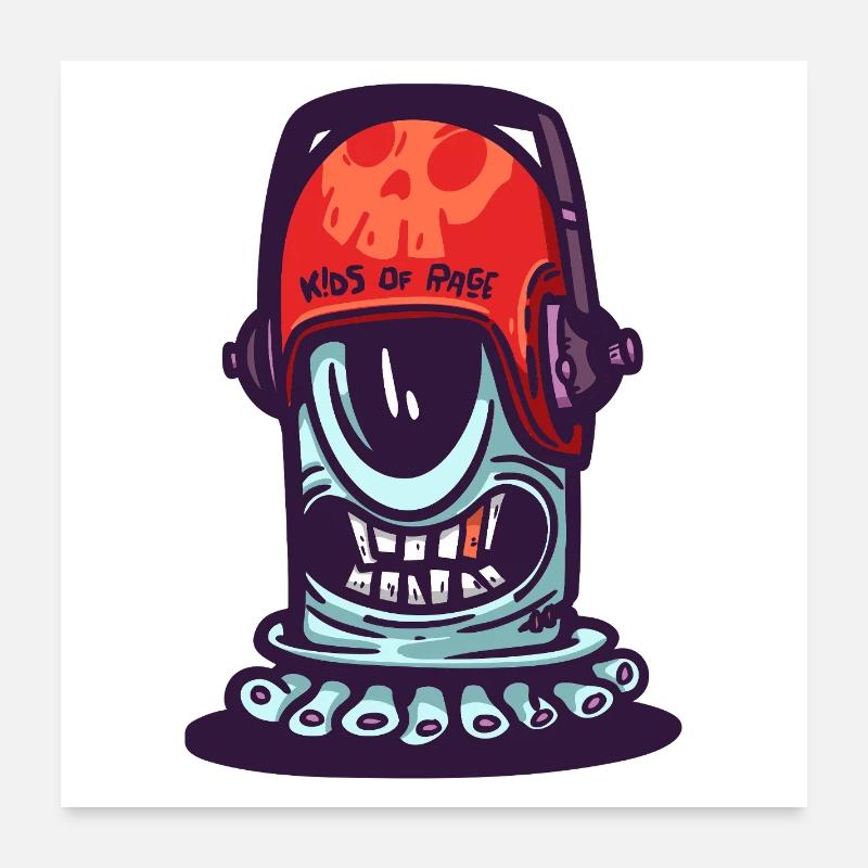 Casque Spatial Crâne Poster 60 x 60 cm