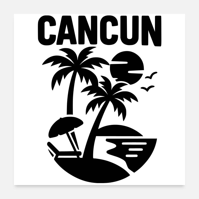 Cancun Silhouette Poster 60 x 60 cm