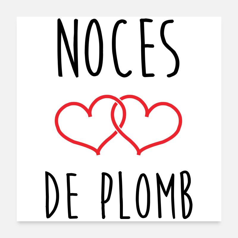 Noces de Plomb 14 ans de mariage Poster 60 x 60 cm