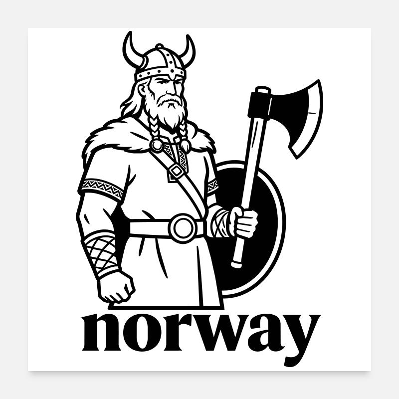 Norvège Poster 60 x 60 cm