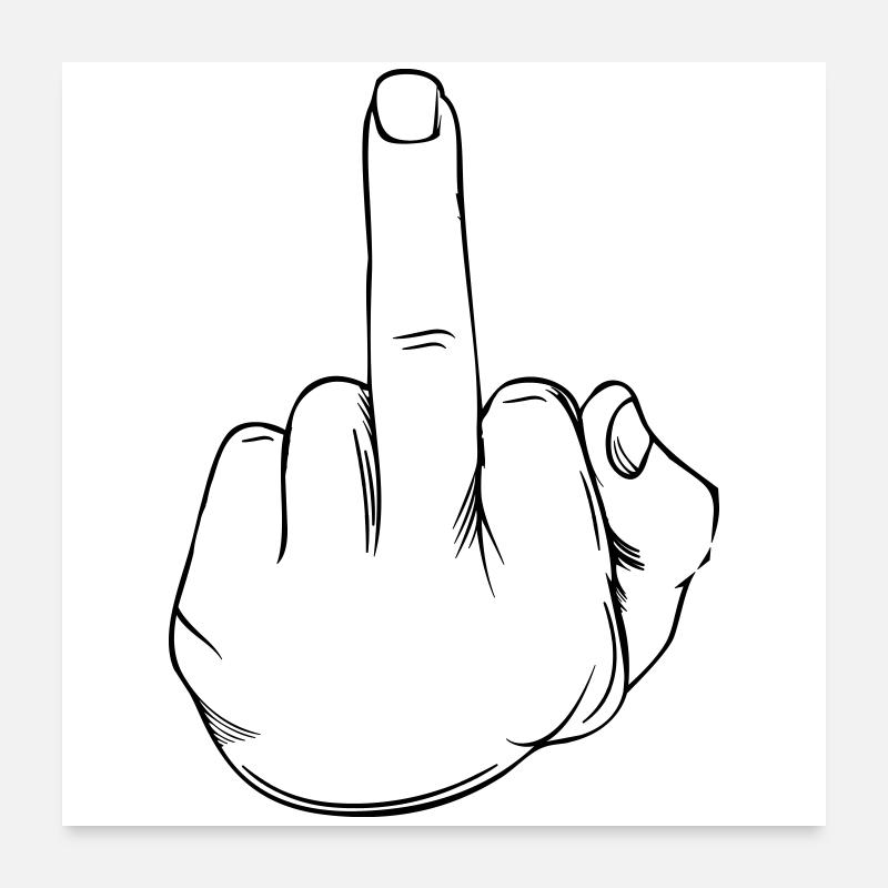 Mittelfinger Statement Poster 60x60 cm