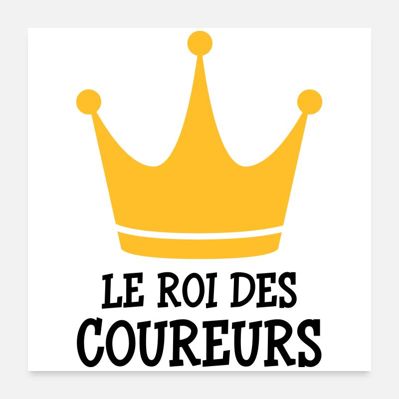 Course à Pied / Running / Jogging / Coureur - Poster 60 x 60 cm - blanc