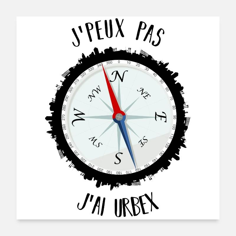 J'peux pas j'ai Urbex - Poster 60 x 60 cm - blanc