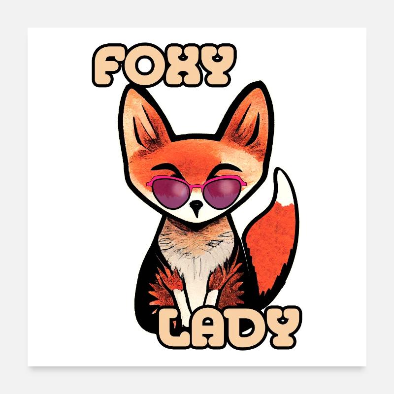 Foxy Lady - Renarde Avec Lunettes de Soleil Poster 60 x 60 cm