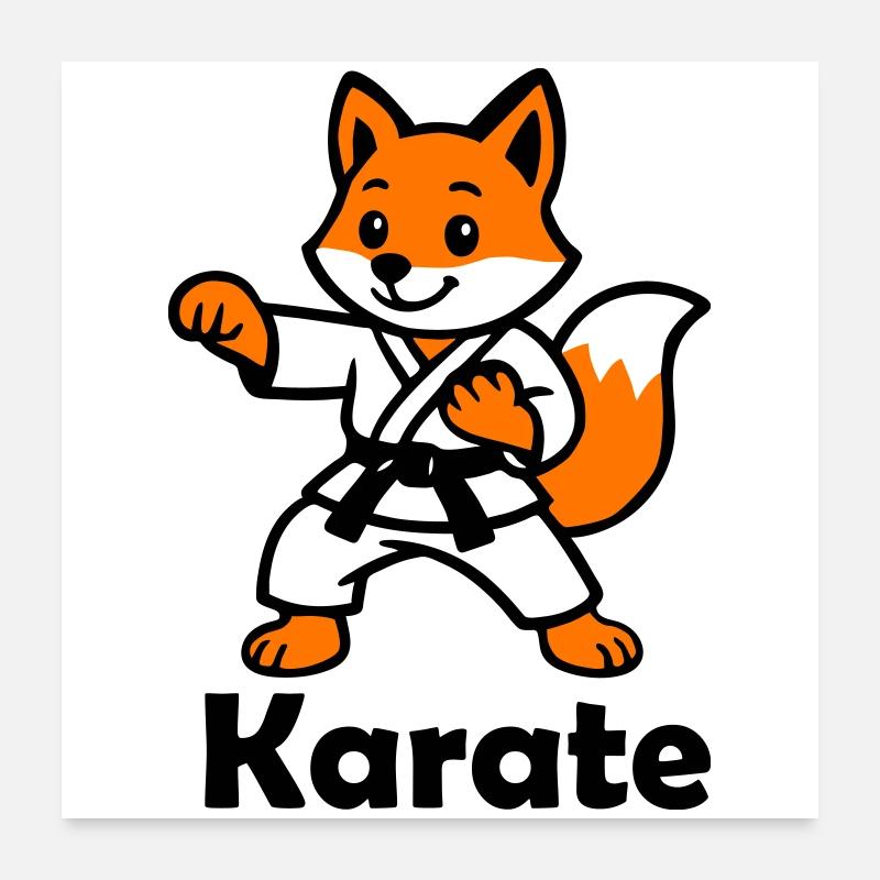 Karate Fox - Poster 24" x 24" (60x60 cm) - white