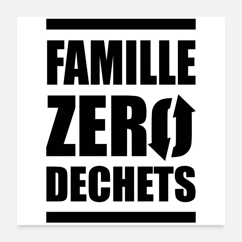 Famille Zero Dechets - Poster 60 x 60 cm - blanc