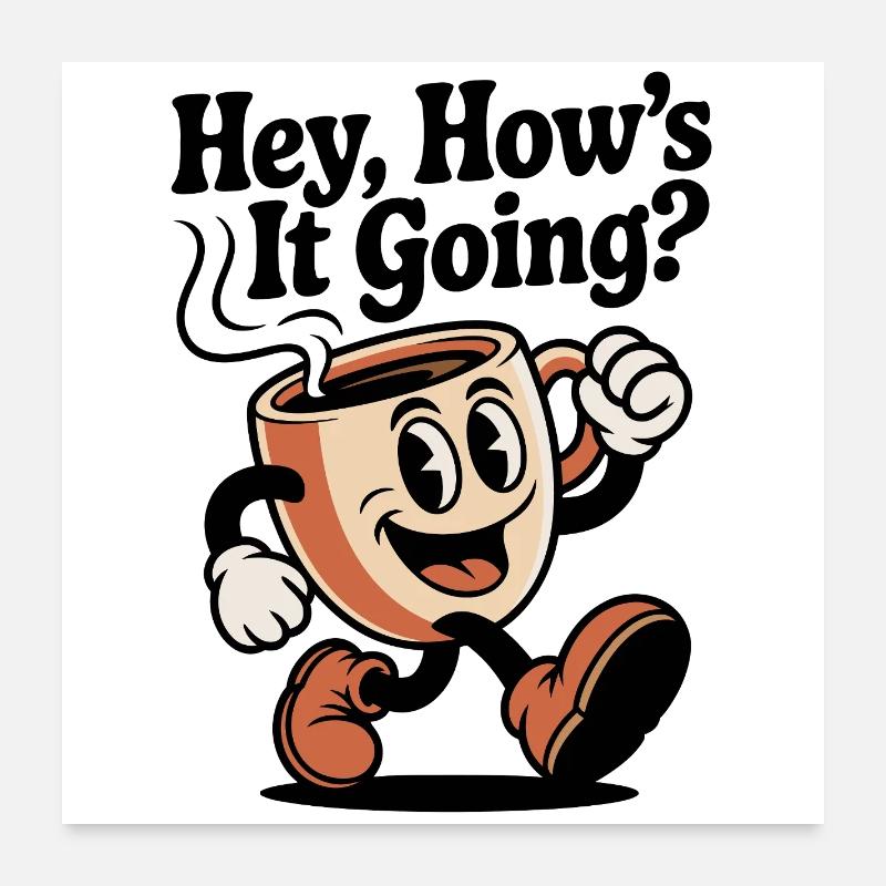 Running Coffee Mug Poster 24" x 24" (60x60 cm)