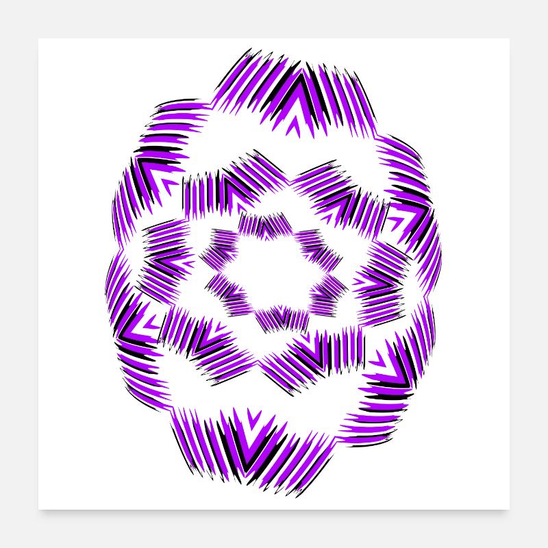 Motif du Mandala de l’Étoile Pourpre Poster 60 x 60 cm