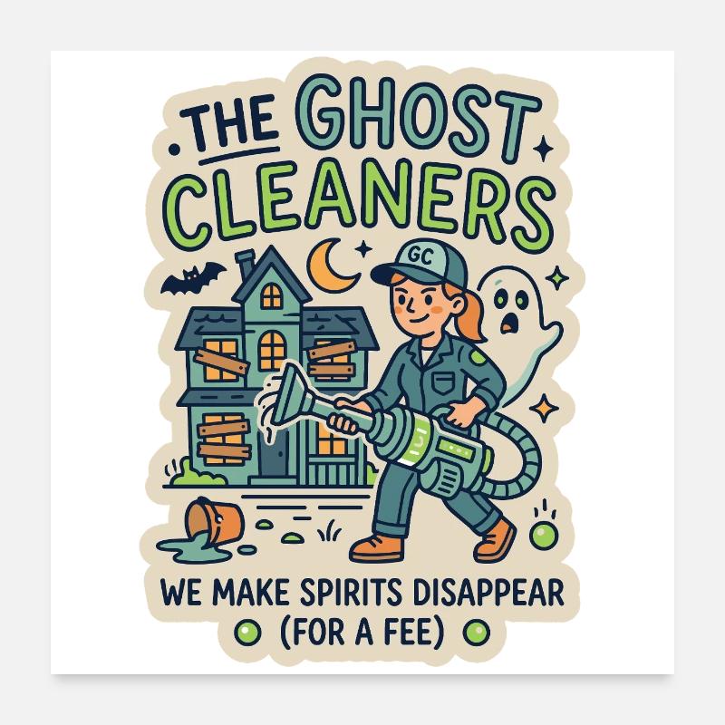 Humour de Ghost Cleaner Ghost Hunter Poster 60 x 60 cm