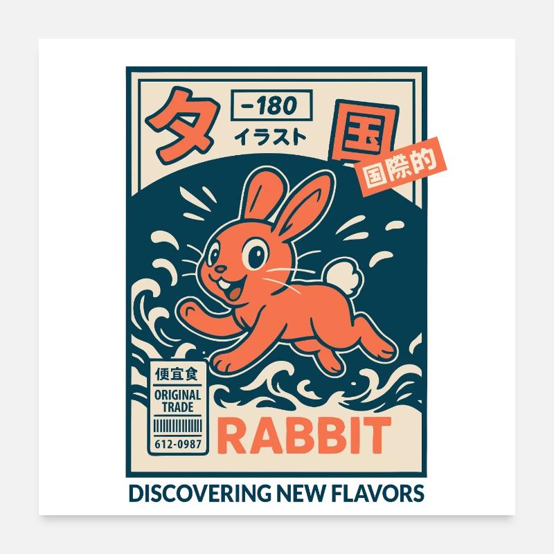 Manga Rabbit Poster 24" x 24" (60x60 cm)