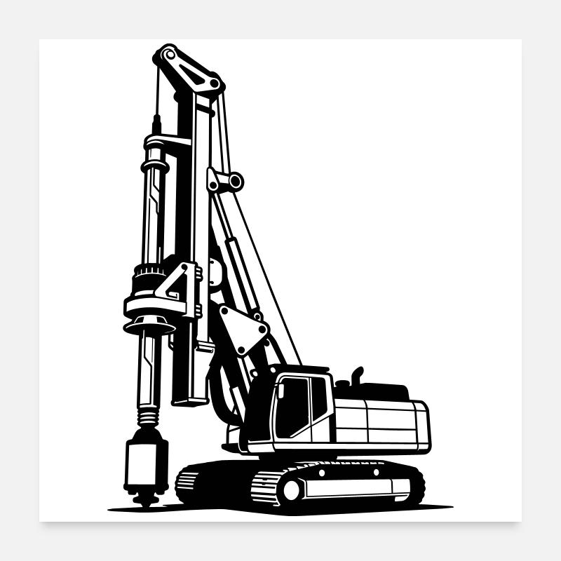 Pile Driver Poster 60x60 cm