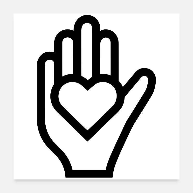 Hand Heart Poster 24" x 24" (60x60 cm)