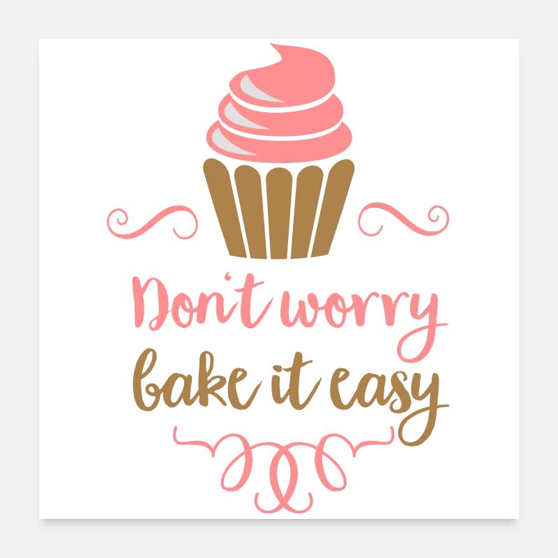 backen - Poster 60x60 cm - Weiß