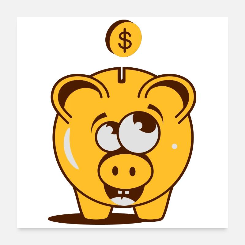 Une tirelire avec un dollar Poster 60 x 60 cm