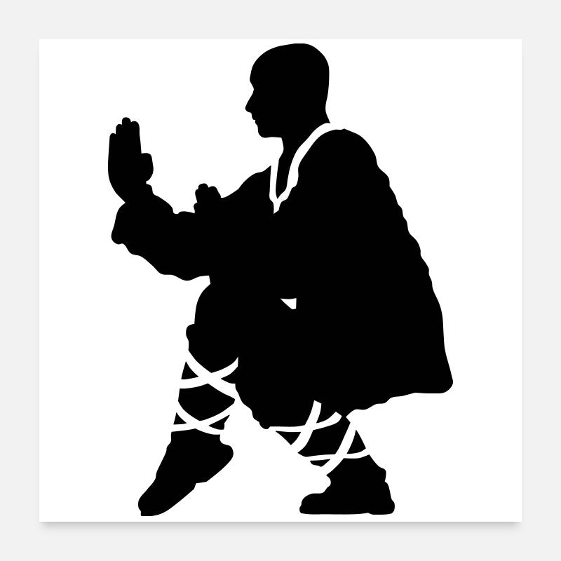 Kung fu - Poster 60x60 cm - Weiß