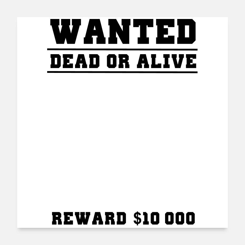 wanted selber gestalten Poster 60x60 cm