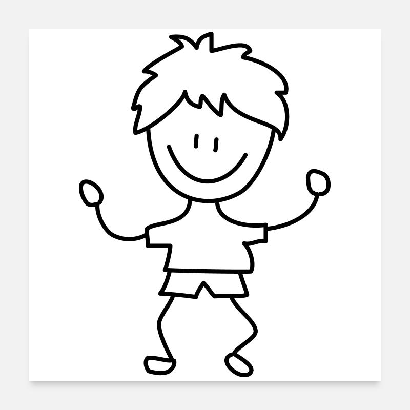 enfant - Poster 60 x 60 cm - blanc